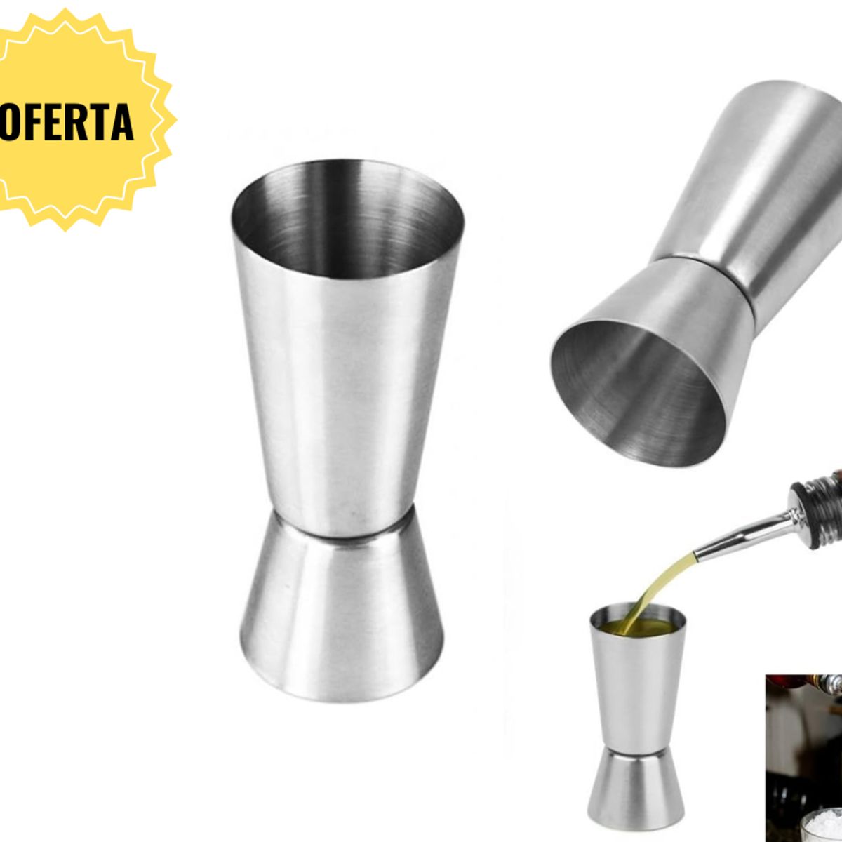 IMPORTADO MC - Coctelera medidor de bar oncera 1 y 2 onzas