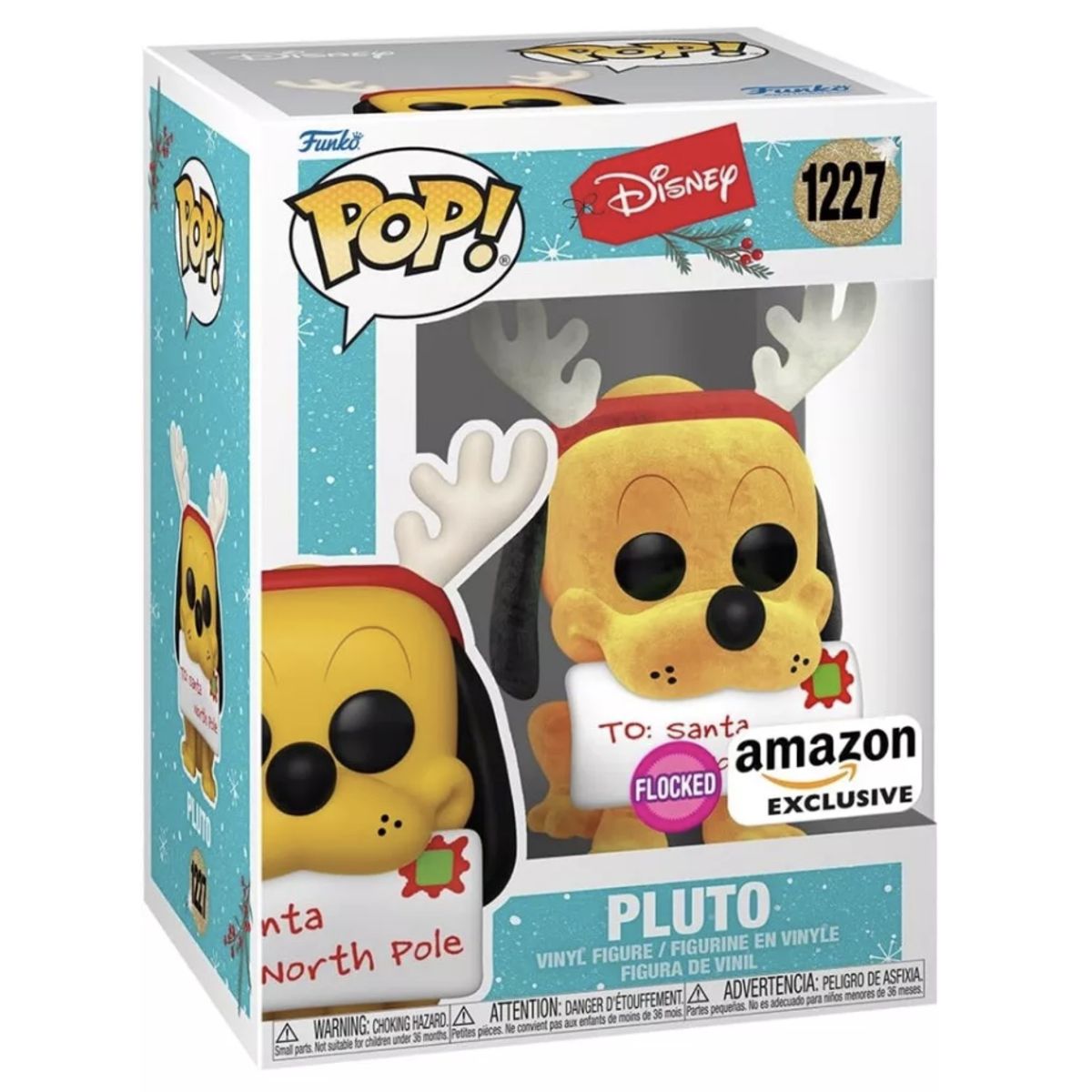 FUNKO - Pluto Flocked Funko Pop 1227 Disney Exclusivo Navidad