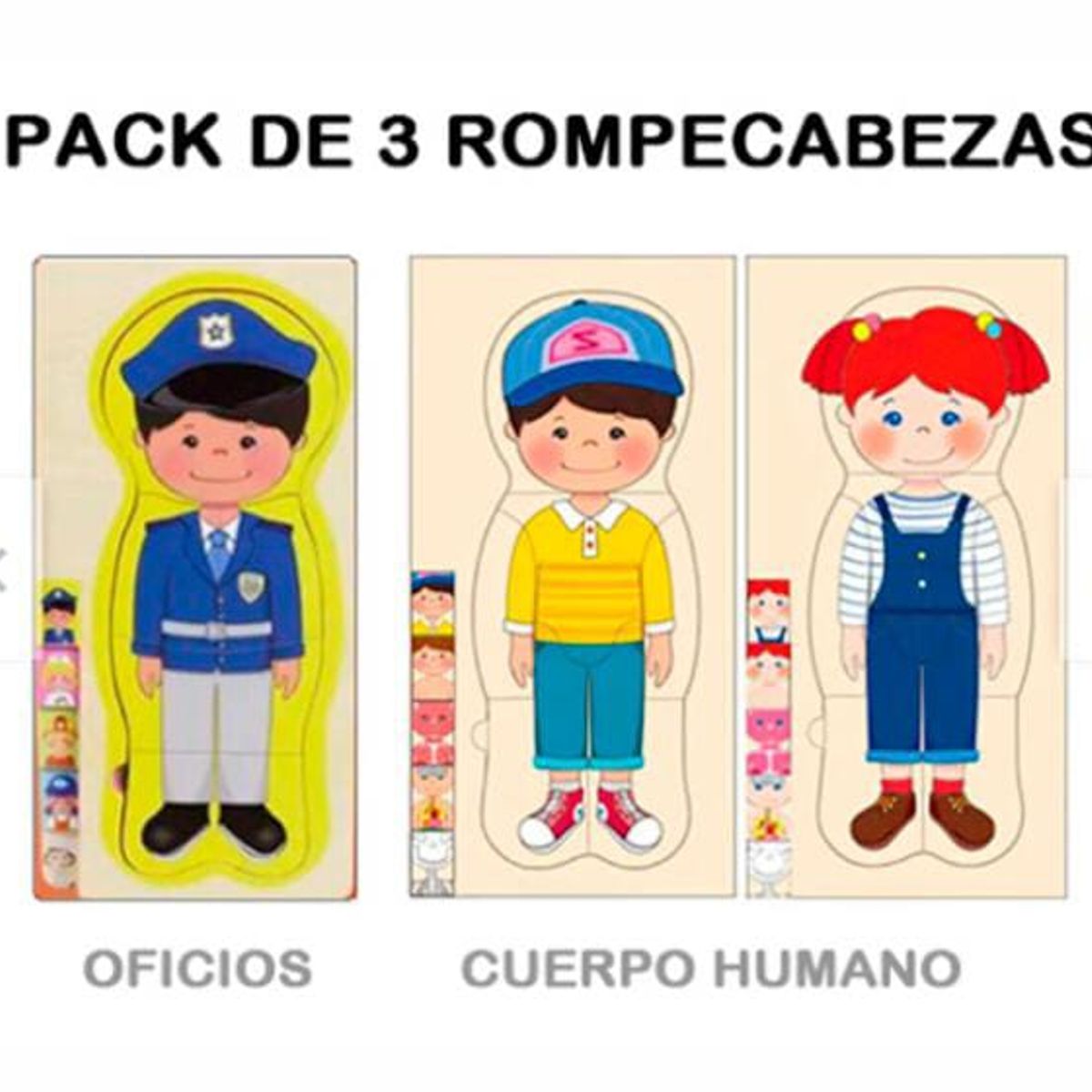 GENERICO - Pack 3 rompecabezas oficios