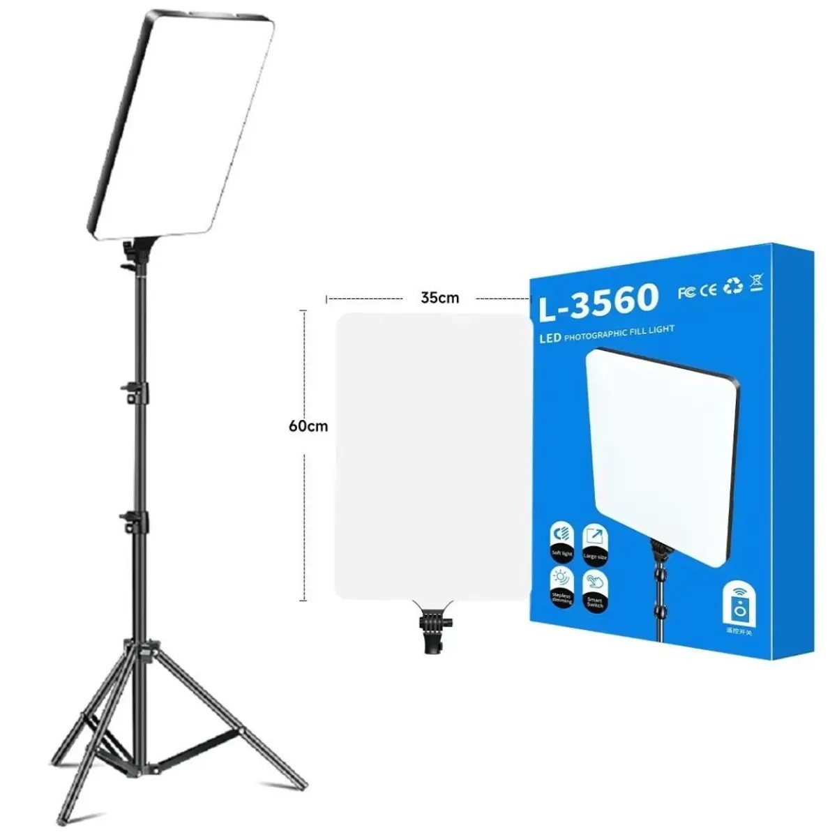 OEM - Panel de Luz Led para Fotografía y Video con Tripode L-3560