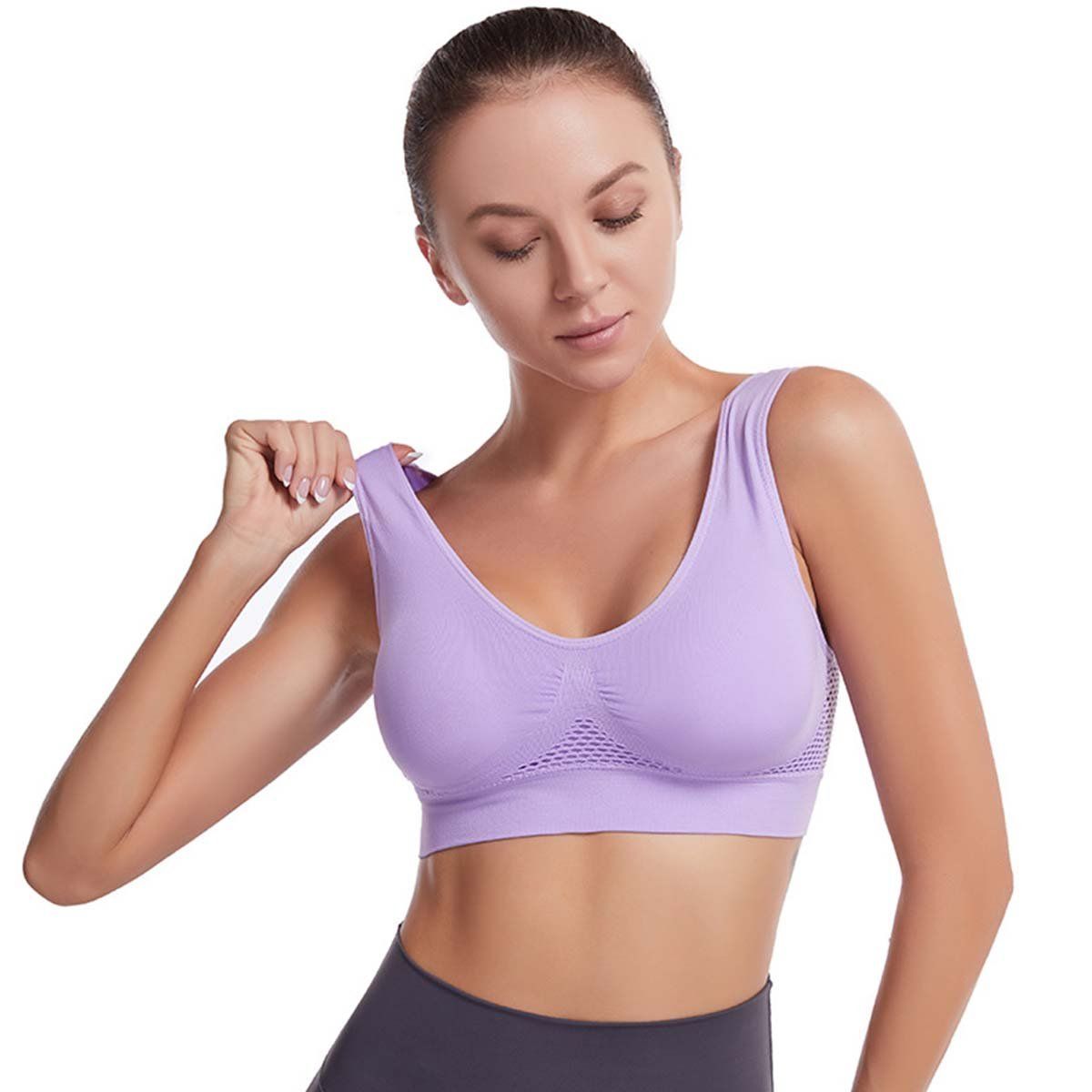 BAALATHKKO5 - Brasier Deportivo Lenceria Sin Varillas Push Up Bralette
