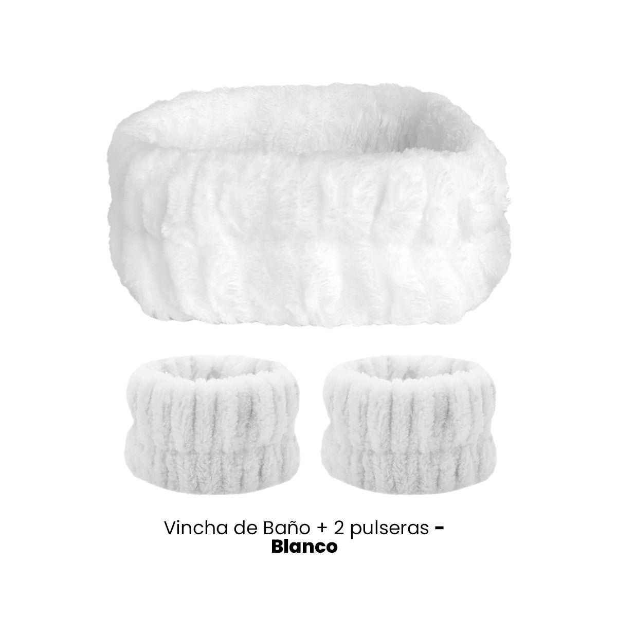 GENERICO - VINCHA DE BAÑO + PULSERAS DE MUÑECA BLANCO