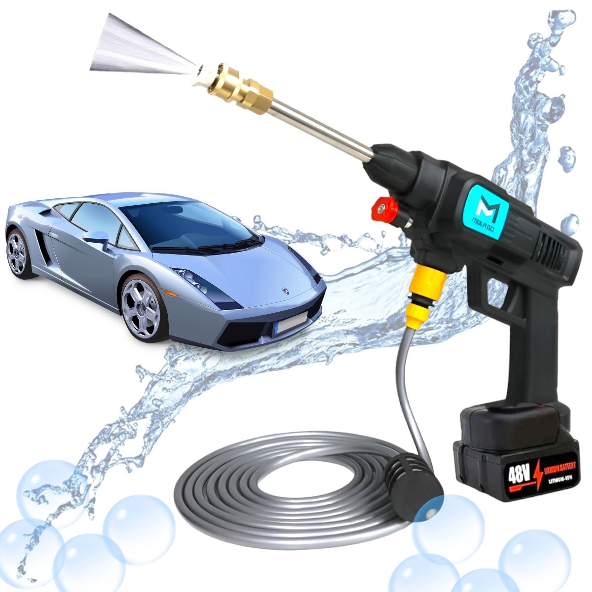 GENERICO - Hidro lavadora MONAGO Portátil Limpieza Autos Motos 48v