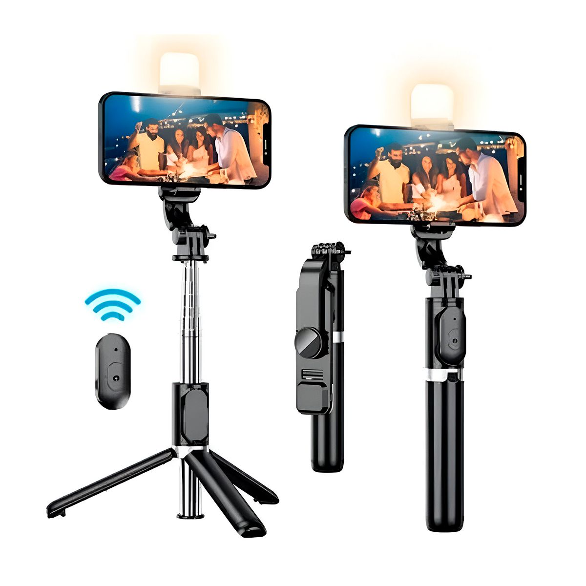 GENERICO - Palo Selfie Stick Con Mando Bluetooth y Trípode