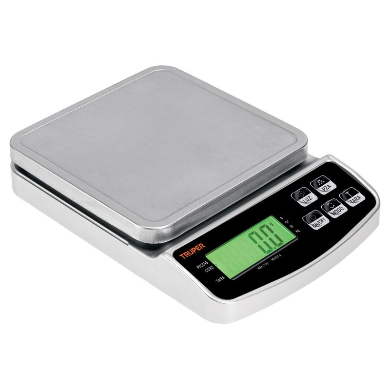 TRUPER - balanza Báscula electrónica de precisión recargable 3kg dijital Truper