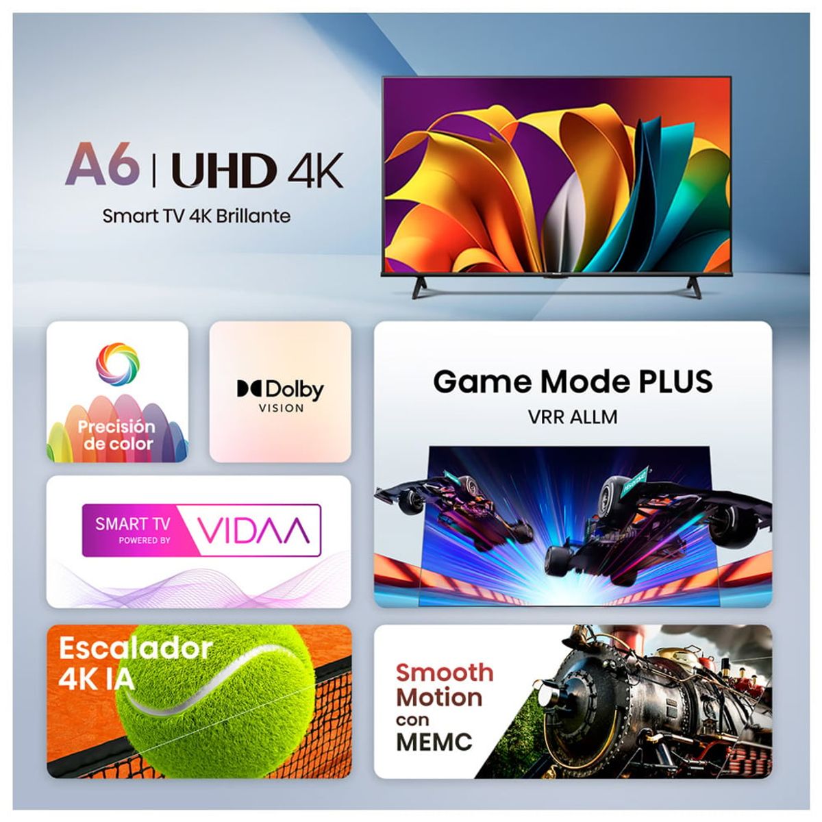 HISENSE - Televisor Hisense 65 Pulg. LED Smart VIDAA Tv UHD 4K 65A6N (2024)