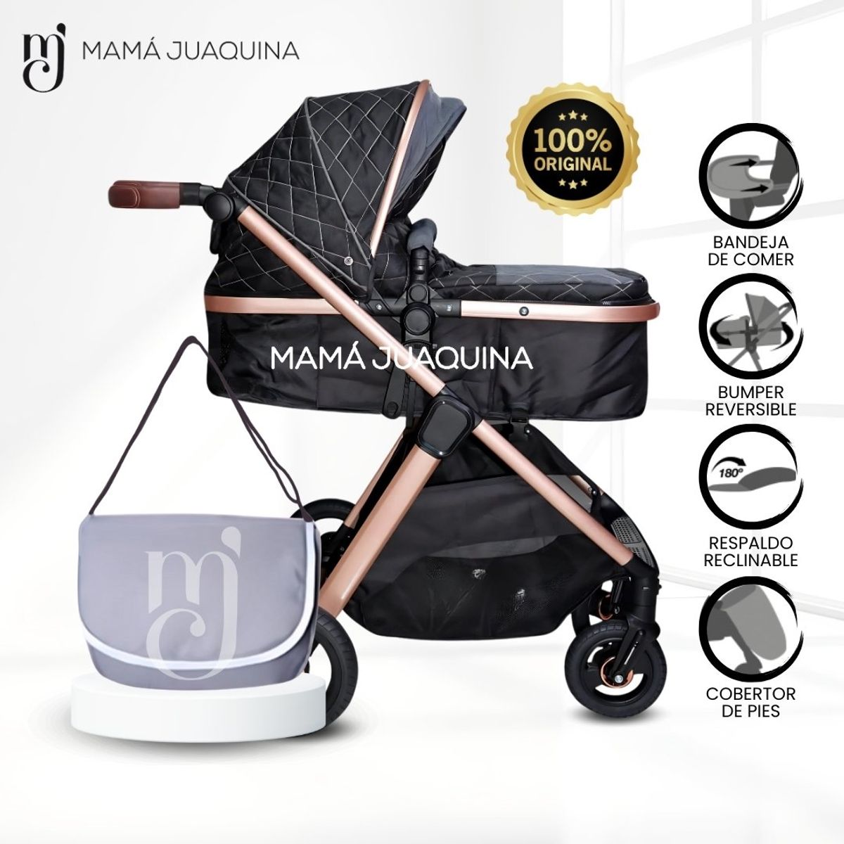 BABY - Coche Moisés de Lujo «KENNEDY II» Edición Limitada Black