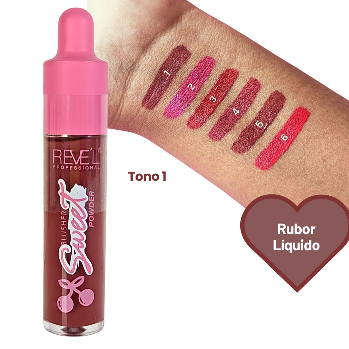 GENERICO - Rubor Liquido con aplicador Sweet Blusher 6 tonos - TONO 1