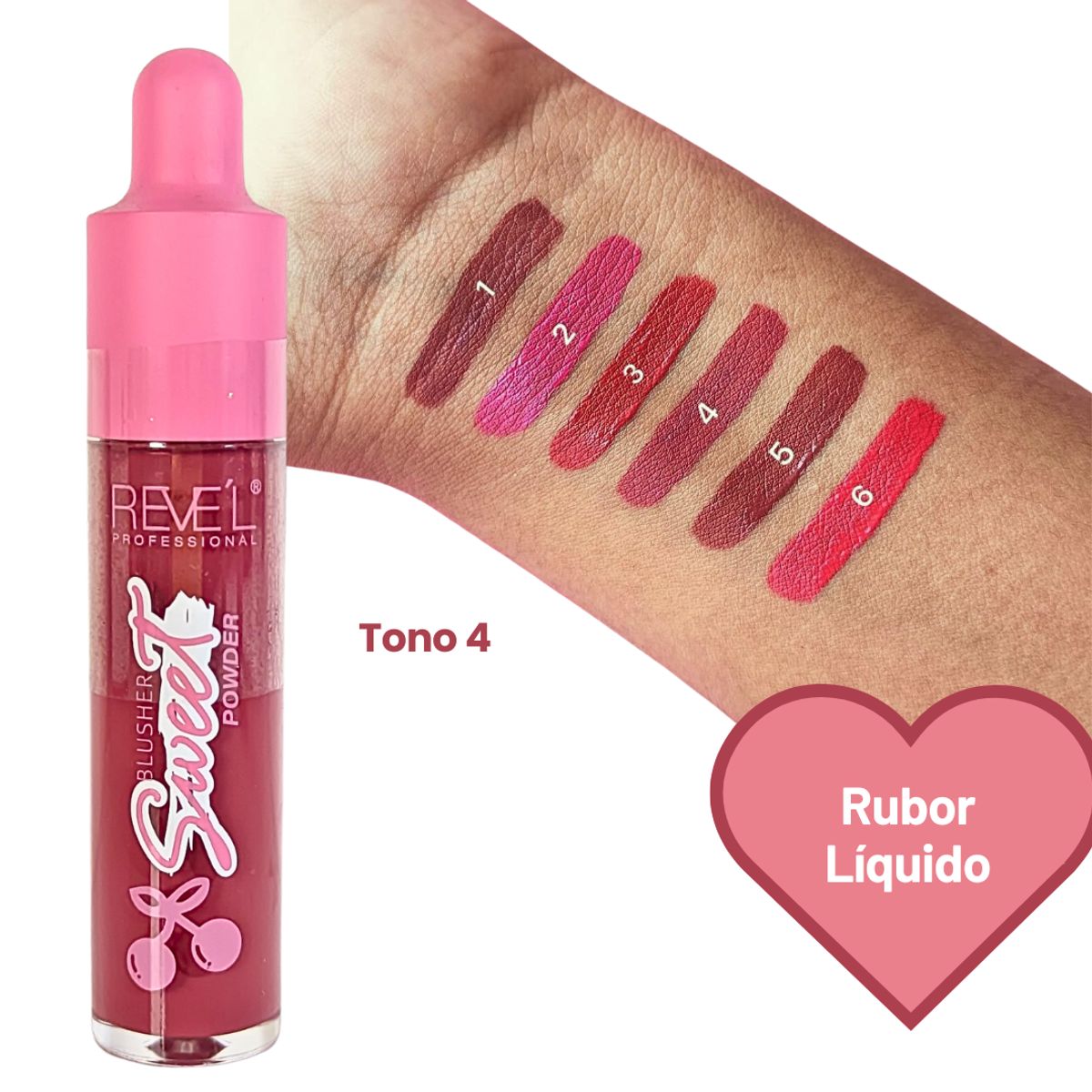 GENERICO - Rubor Liquido con aplicador Sweet Blusher 6 tonos - TONO 4