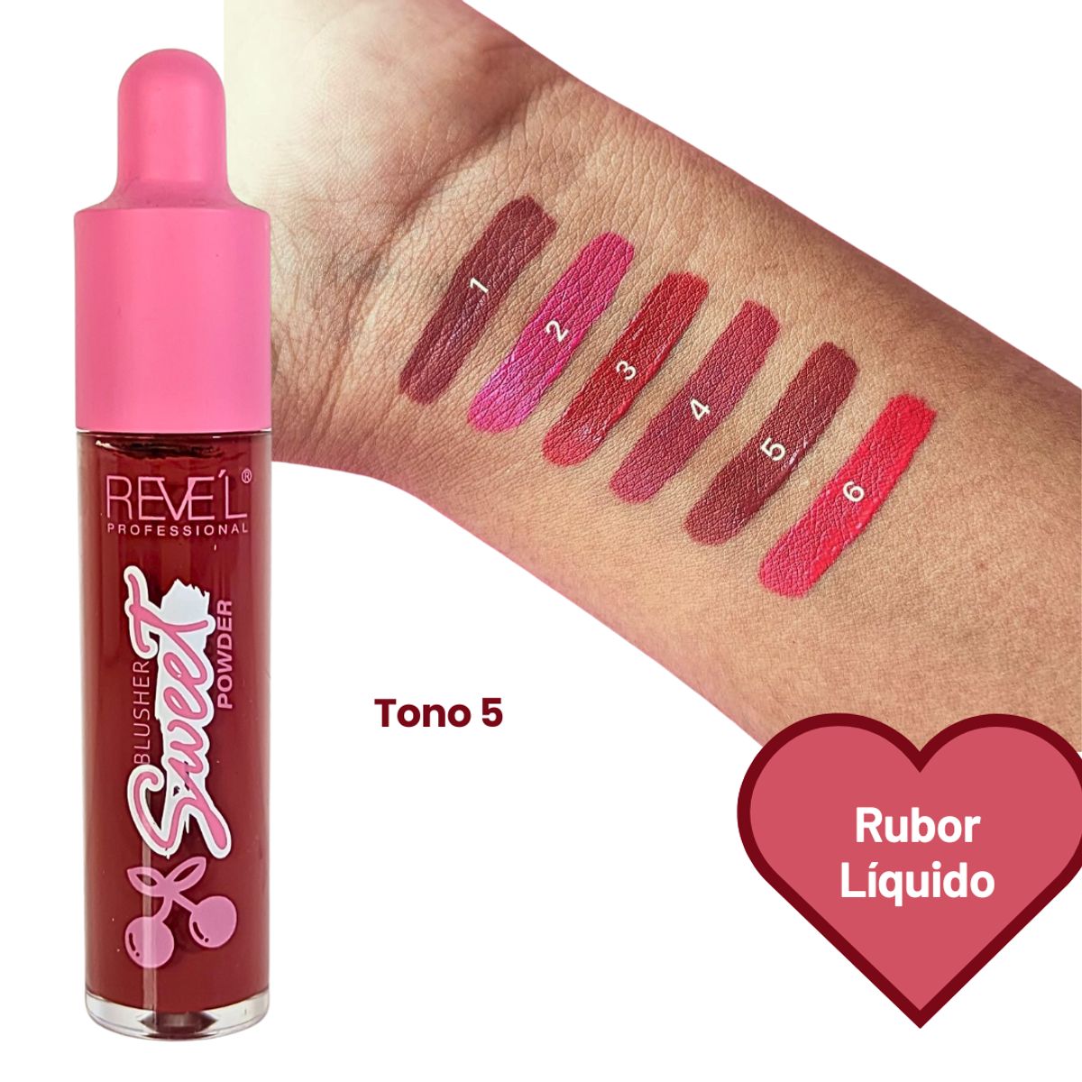 GENERICO - Rubor Liquido con aplicador Sweet Blusher 6 tonos - TONO 5