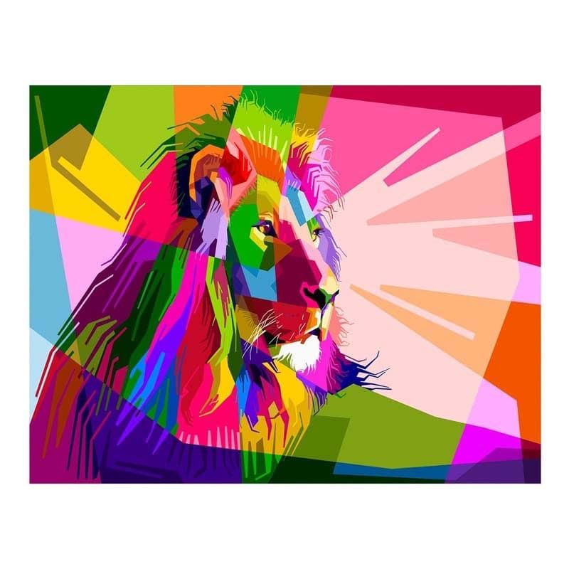GENERICO - Diamond Painting Colorfull Lion 40x50 Cm