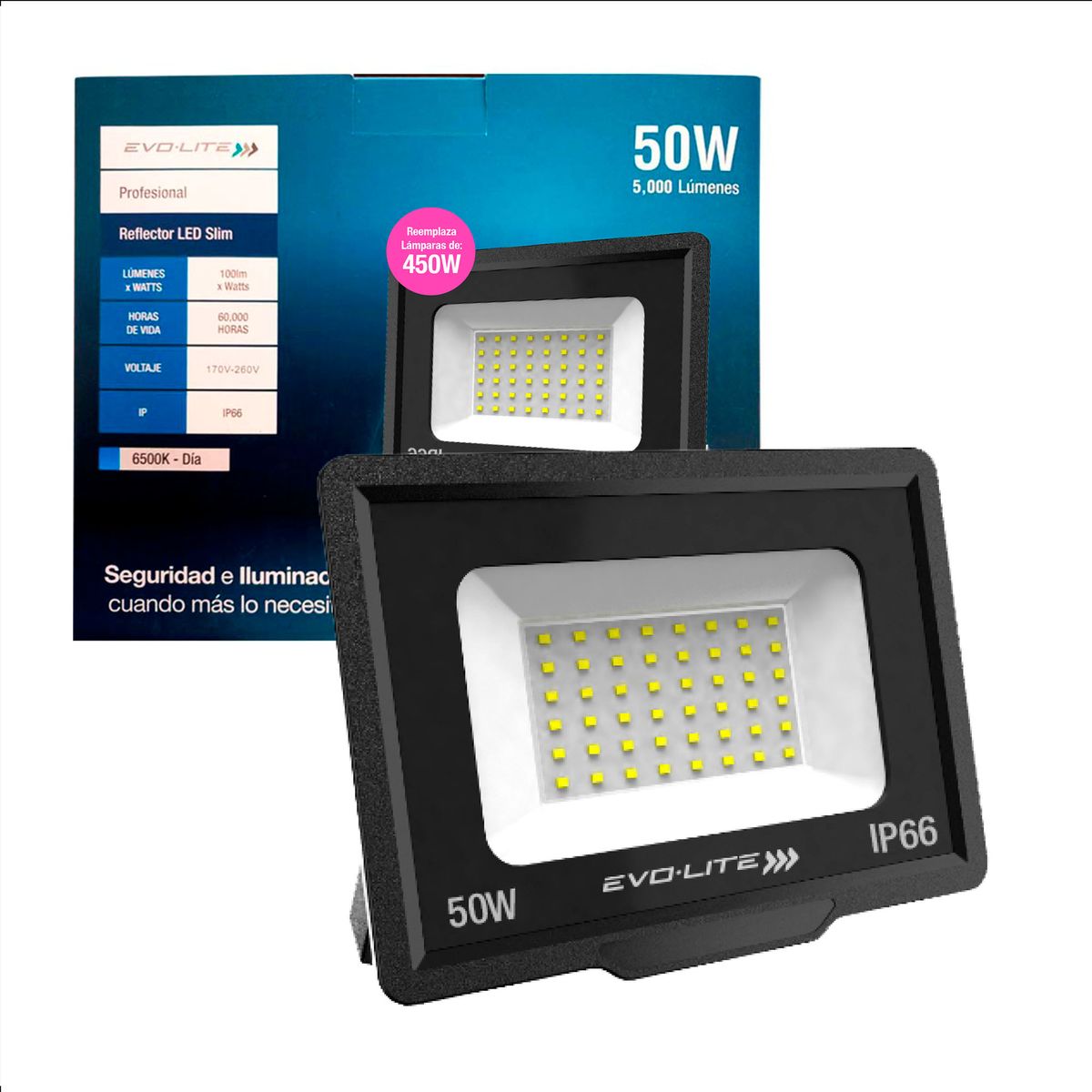 EVOLITE - Reflector Slim PRO 50w IP66 - Luz día
