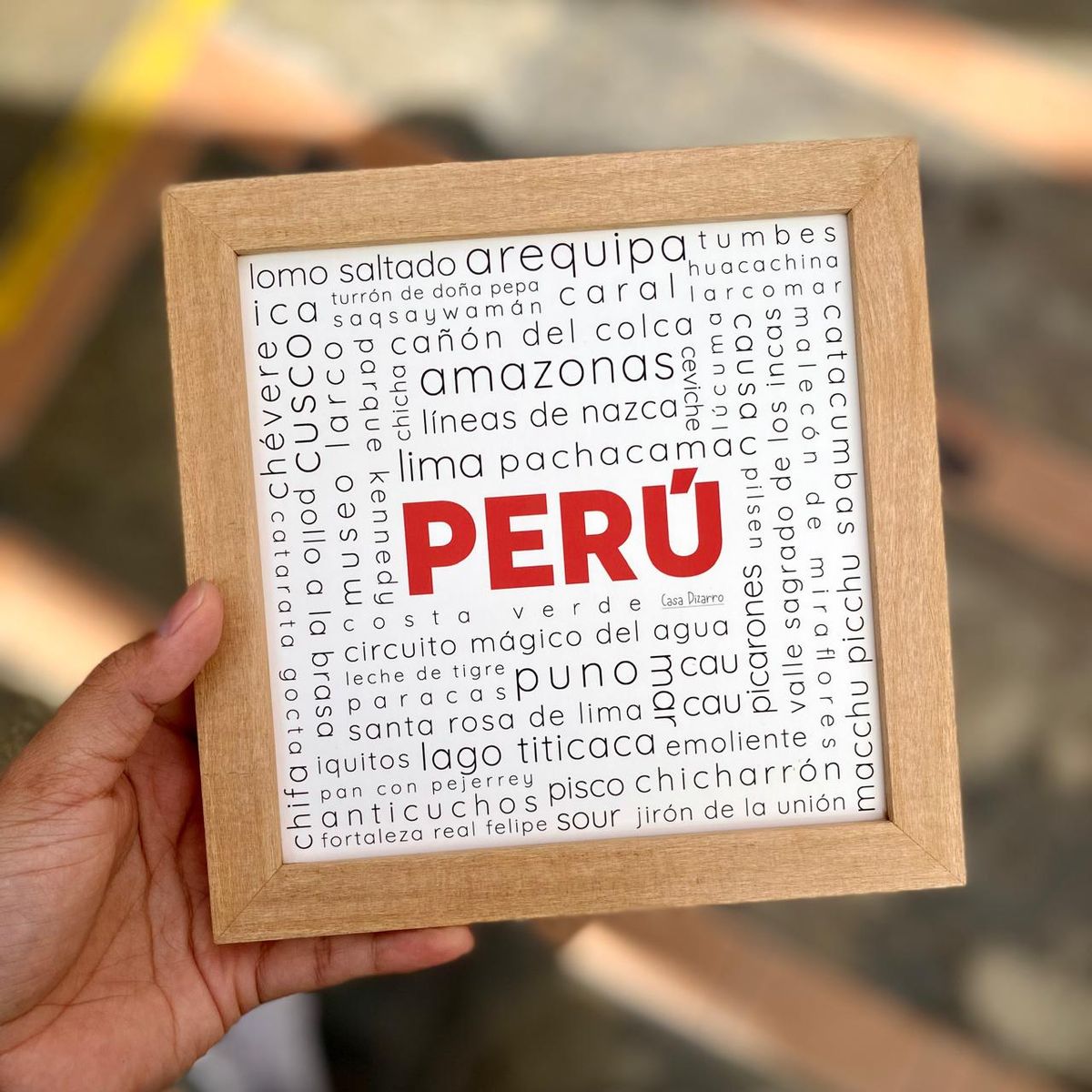 CASA PIZARRO - Cuadro "PERU" 17 x 17 cm