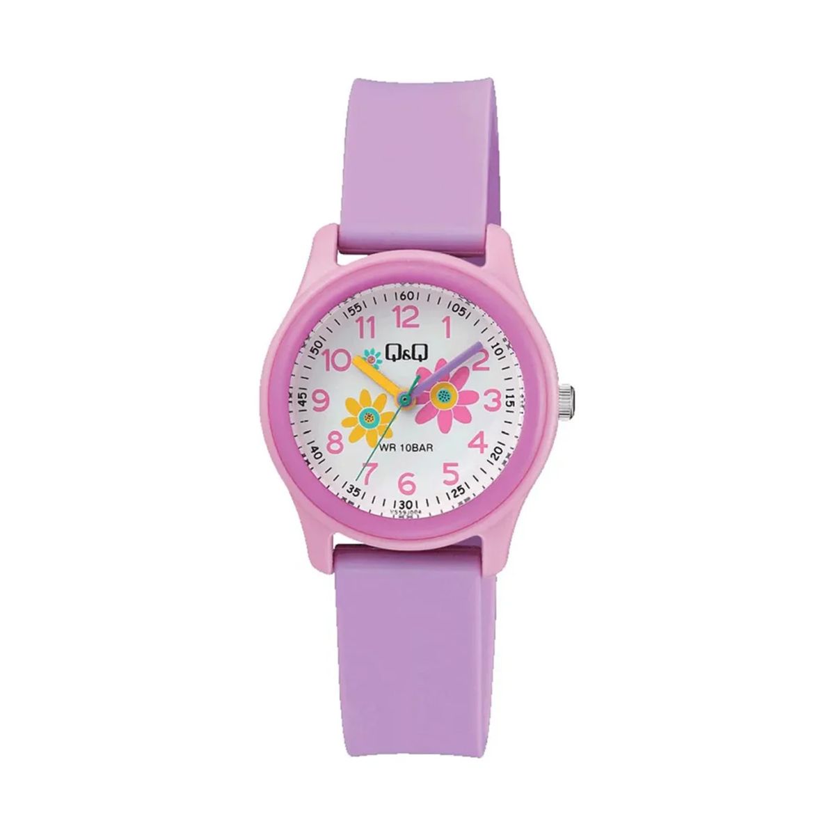 Q&Q - Reloj Q&Q para Niñas Acuático 10 BAR Diseño Flores Rosa