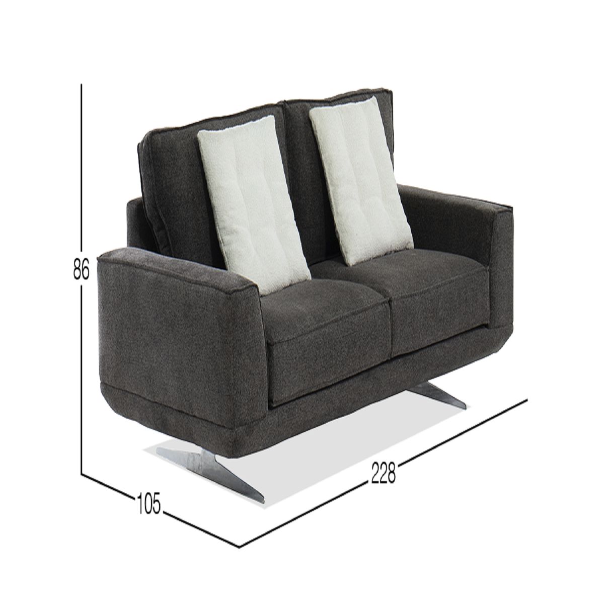 DMUEBLES - Sofá 3 cuerpos Dmuebles Loreta - Gris oscuro