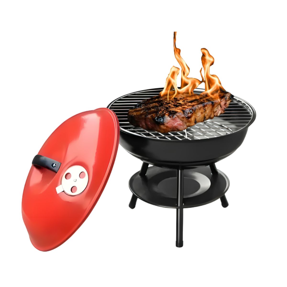 GENERICO - Parrilla pequeña armable de carbón 14" - 39 x 36 cm