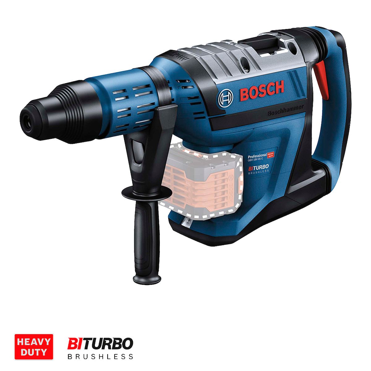 BOSCH - Martillo Inalámbrico Bosch GBH 18V-45 C Biturbo Baretool