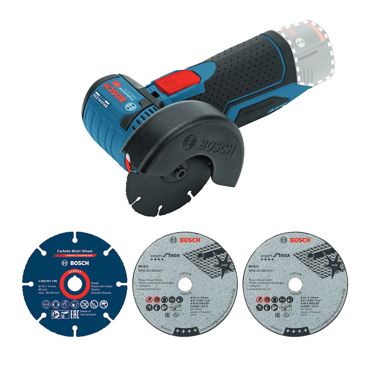 BOSCH - Amoladora 3 Bosch Profesional 12V - GWS 12V-76 Sin Batería