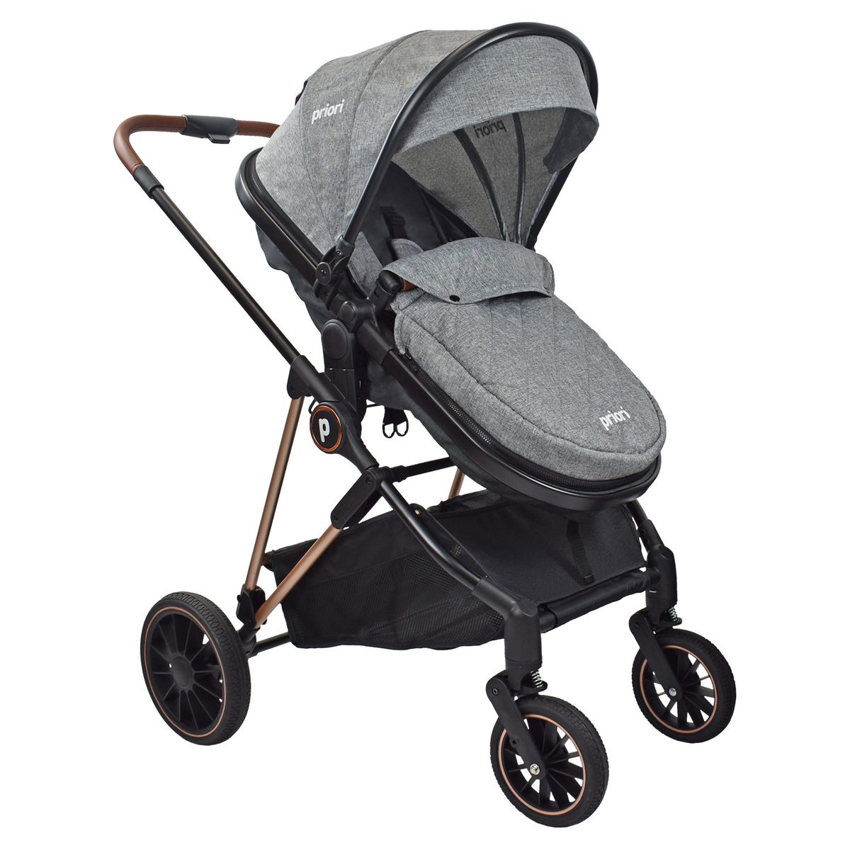 PRIORI - Coche Cuna Para Bebe Tipo Moises Priori Ana Gris