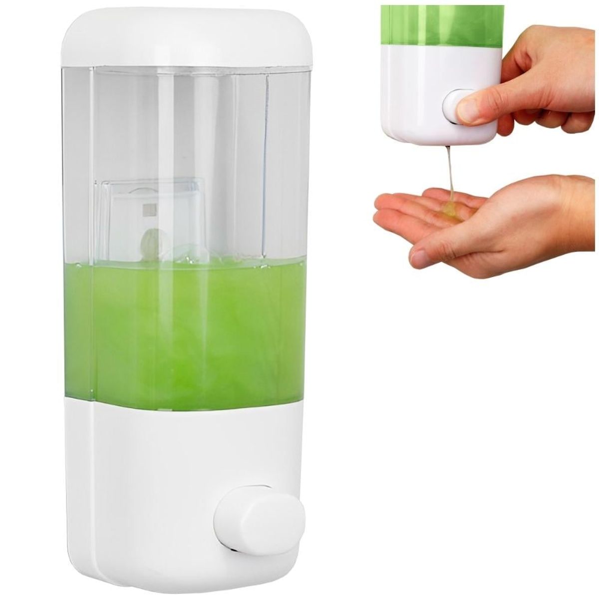 Dispensador de Jabón Líquido Alcohol en Gel Blanco 500ml 15D, marca MINARI - Foto Principal
