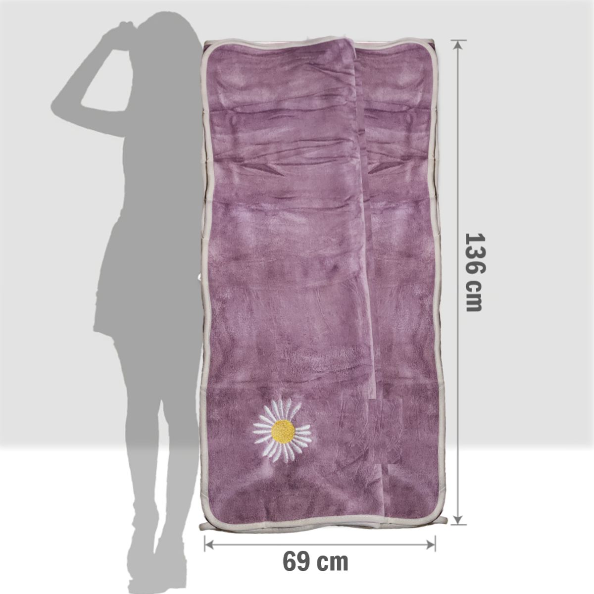 GENERICO - Toalla de cuerpo suave - 136x69cm Morado