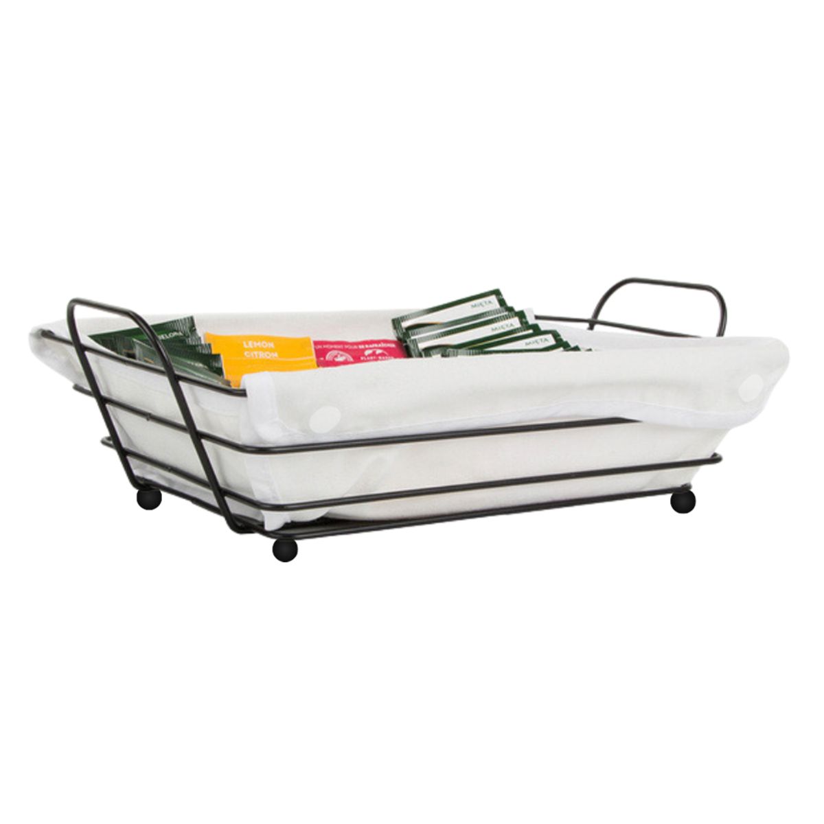 HYGGE - Panera Rectangular de Metal y Tela Cesta Pequeña