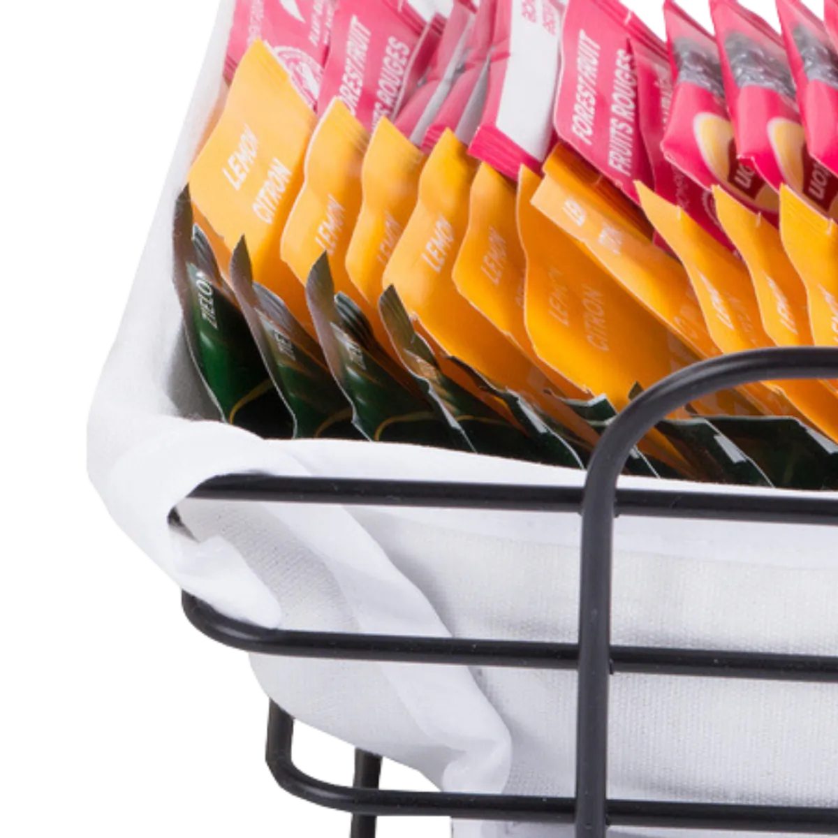 HYGGE - Panera Rectangular de Metal y Tela Cesta Pequeña