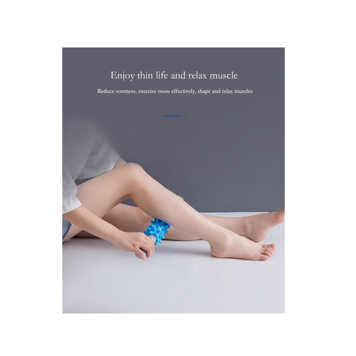 GENERICO - Rodillo Masajeador Relajacion Muscular 3 Bolas Celeste