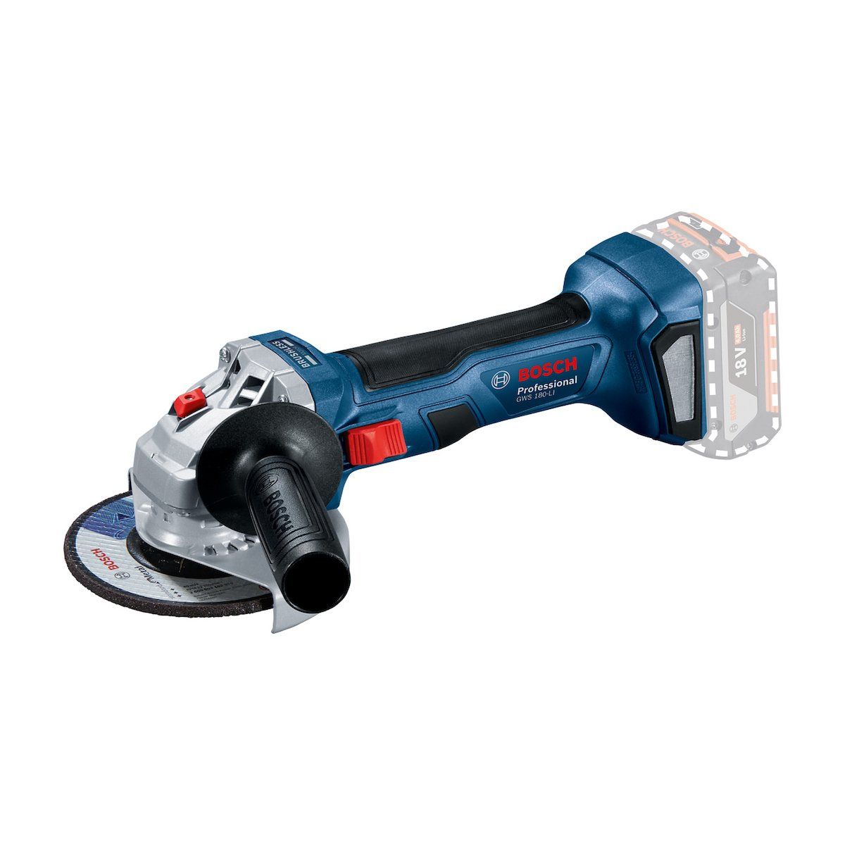 Bosch - Amoladora Esmeril Bosch Gws 180-li + 2 Bat.(4,0 A.h) y Carg.