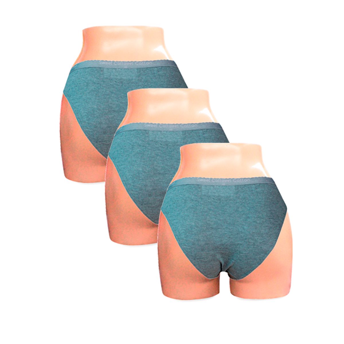 SWEET COTTON - Pack x3 Bikini Sweet Cotton Plomo