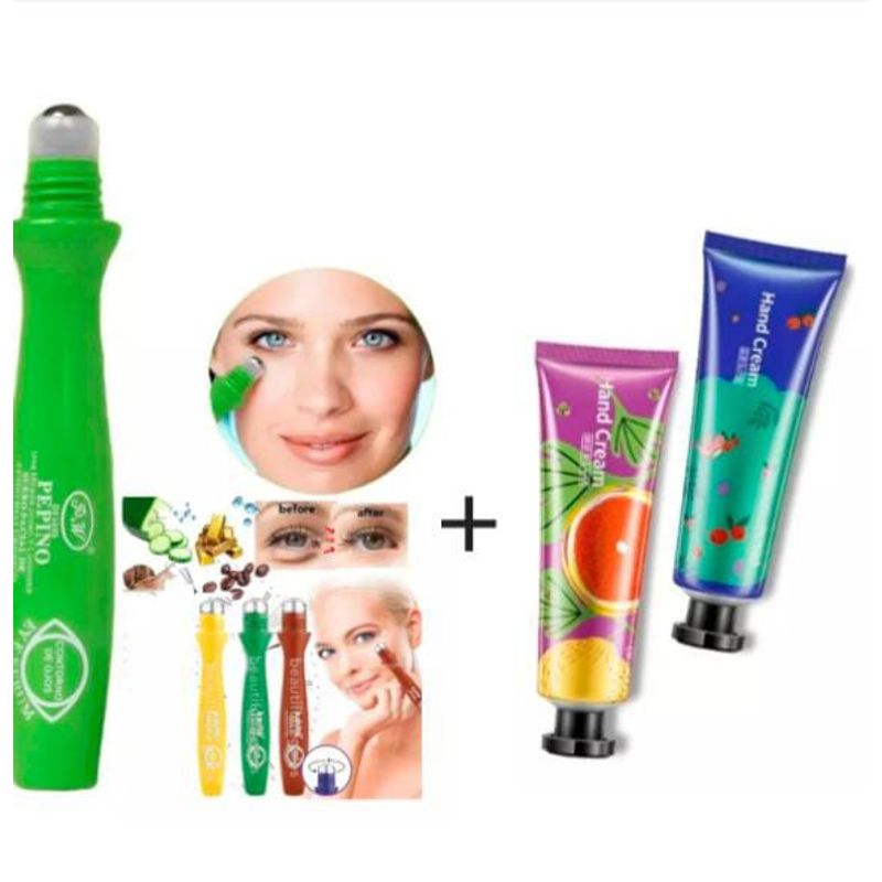 GENERICO - JERO ANTIAGE PARA OJOS CON RODILLO MASAJEADO 1+2 CREMAS MANOS