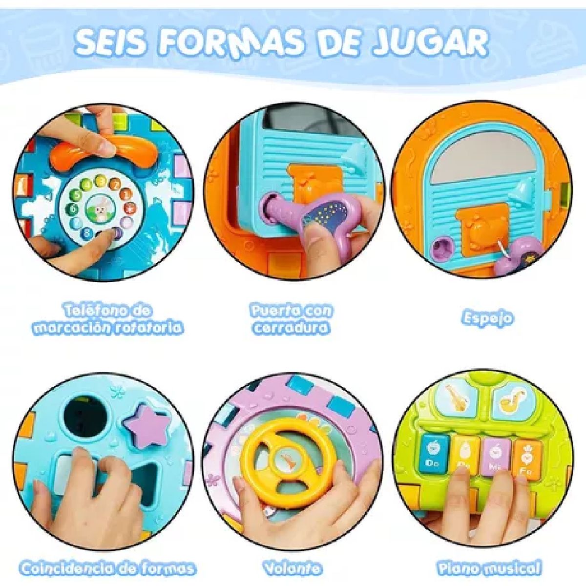 GENERICO - Juguete Didáctico Cubo  6 en 1 Musical Para Bebés