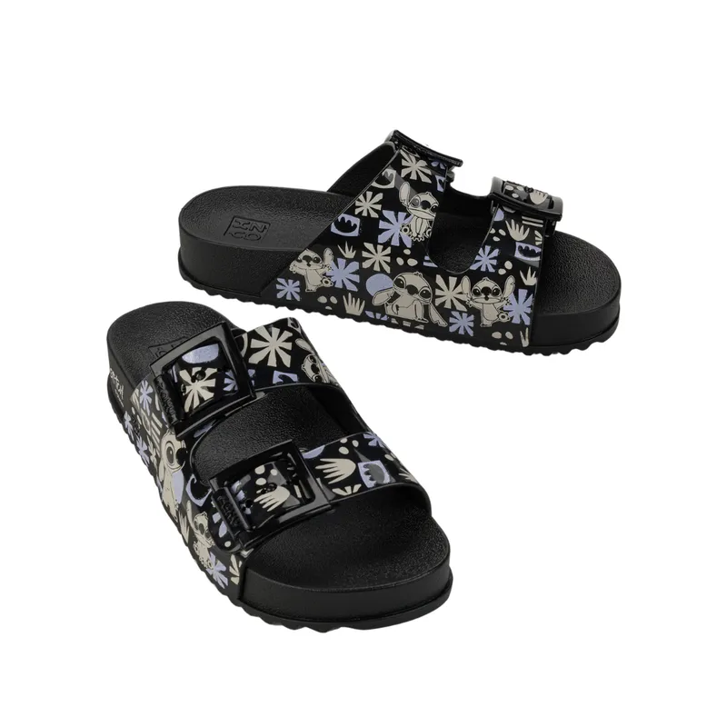 LILO & STITCH - Sandalias Mujer Zaxy Stitch Negro Vainilla