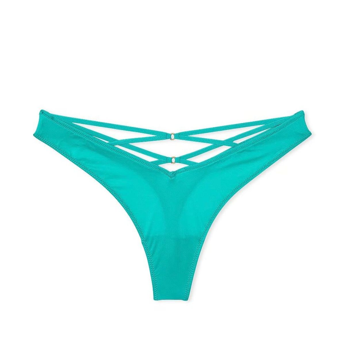 VICTORIA'S SECRET - Panty Tanga satinado azul  Victorias secret
