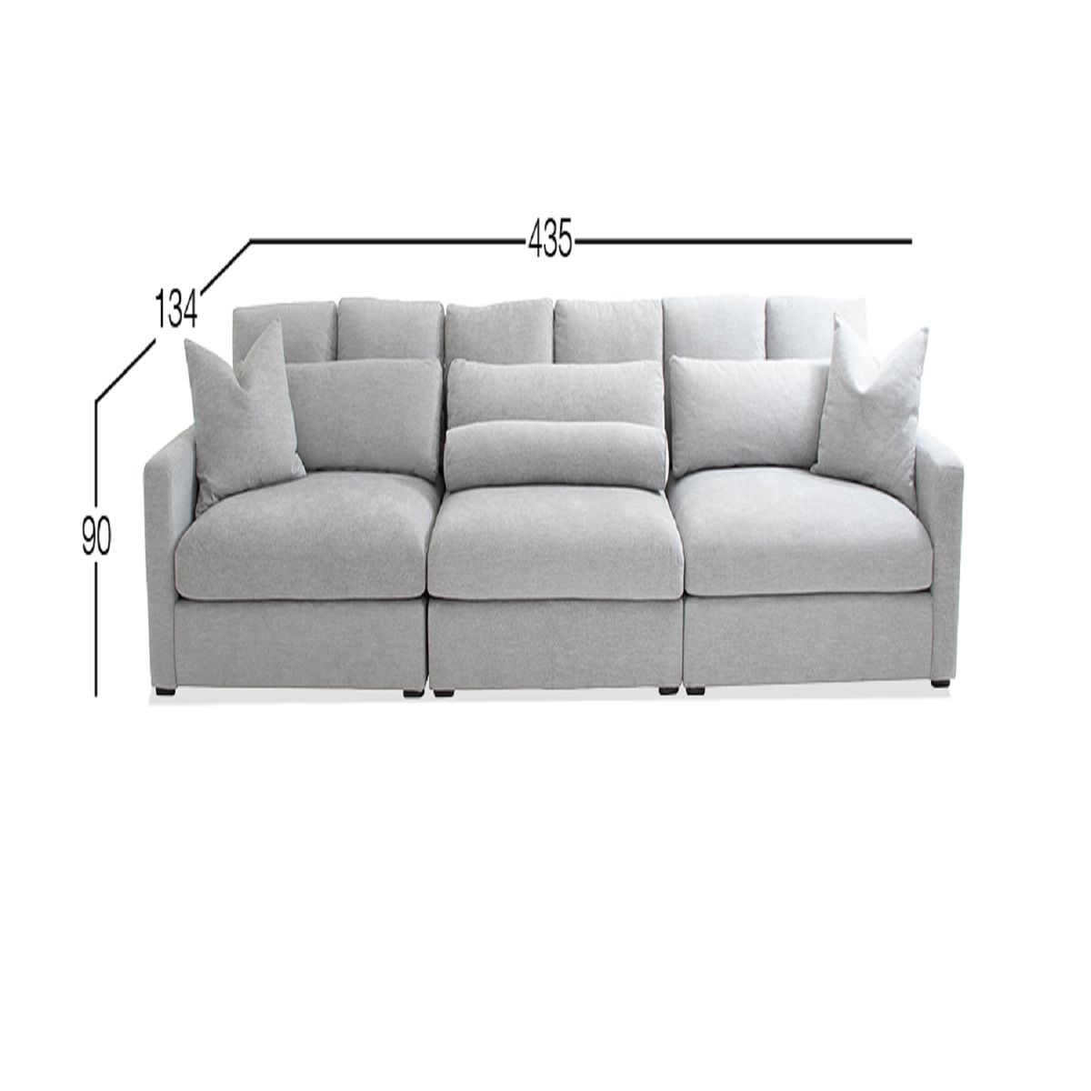 DMUEBLES - Sofá 3 cuerpos Dmuebles Alexander Fancy - Gris claro