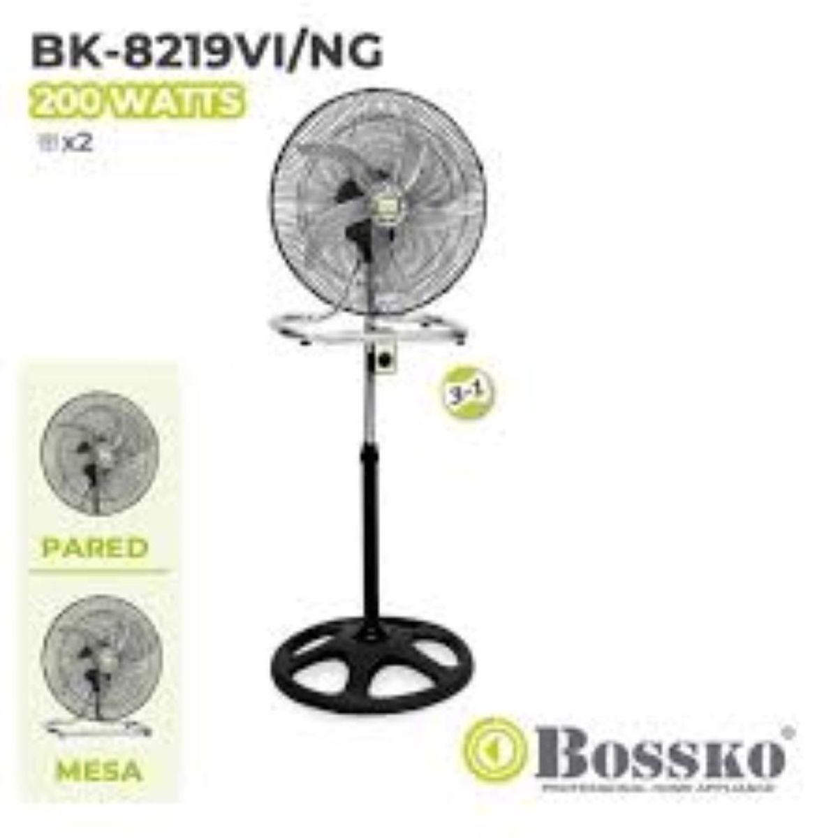 BOSSKO - Ventilador Bossko de 18 metal de 5 Aspas 200W BK-8219VI/NG