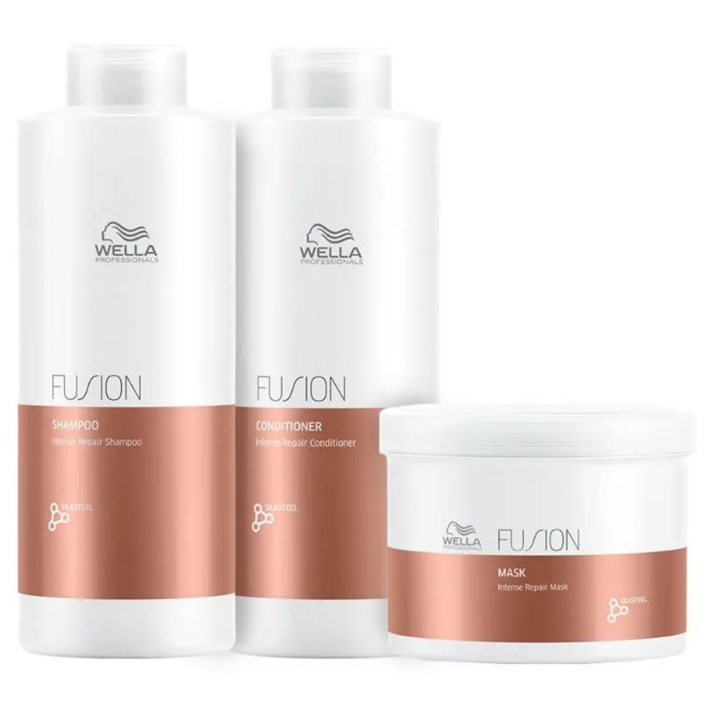 WELLA - WELLA FUSION – Trío Shampoo 1L + Conditioner 1L + Mask 500 ml