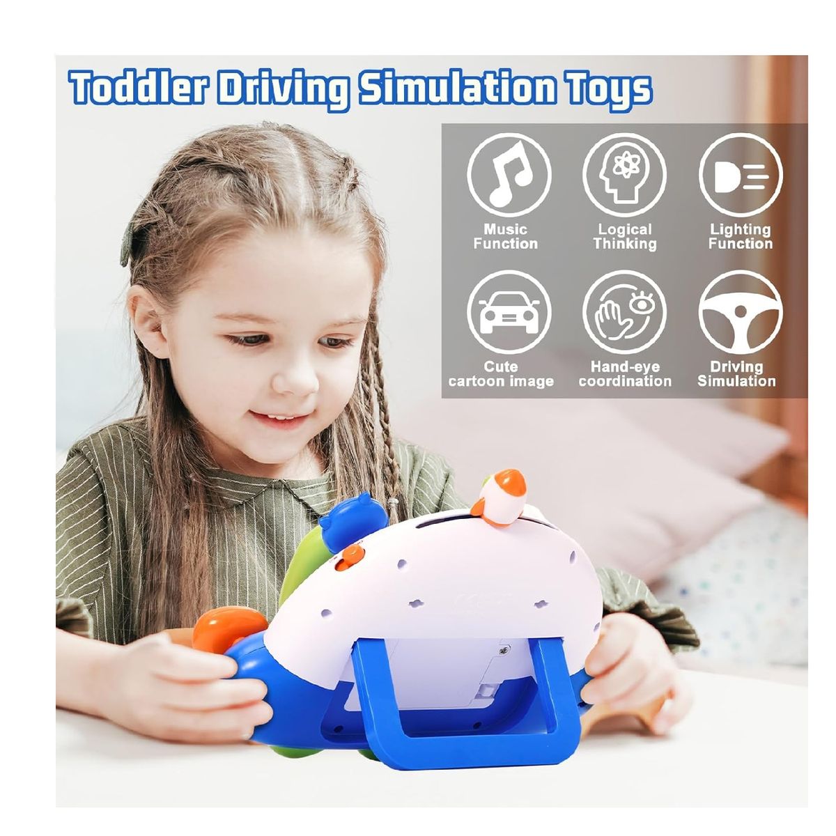 GENERICO - Volante Multifuncional con Timón incluye Luces y Sonidos