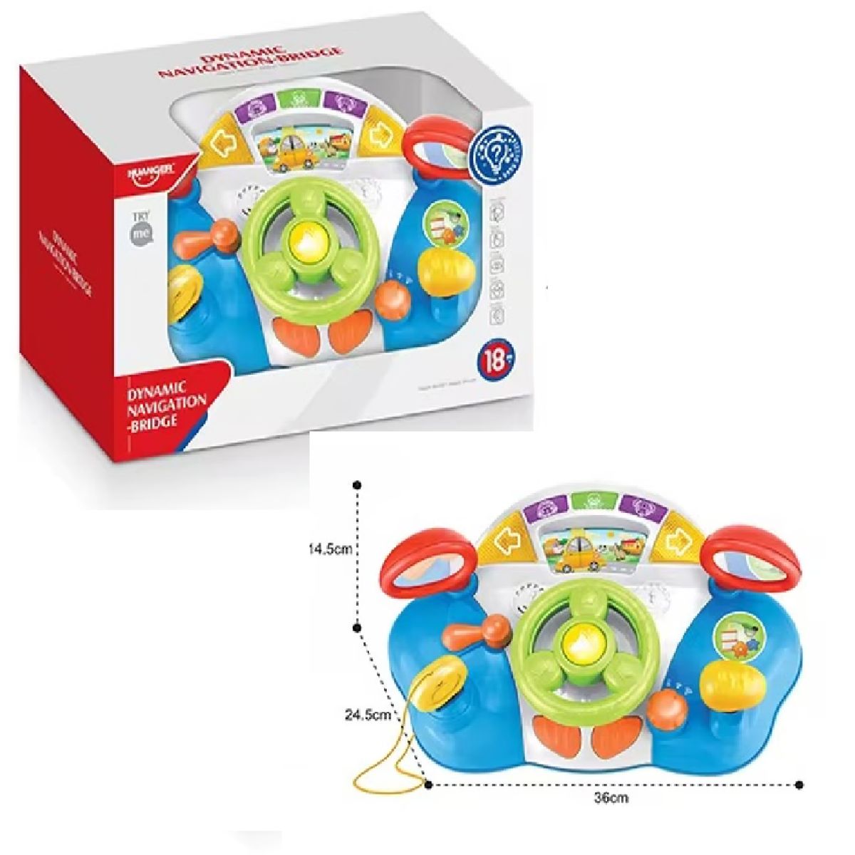 GENERICO - Volante Multifuncional con Timón incluye Luces y Sonidos