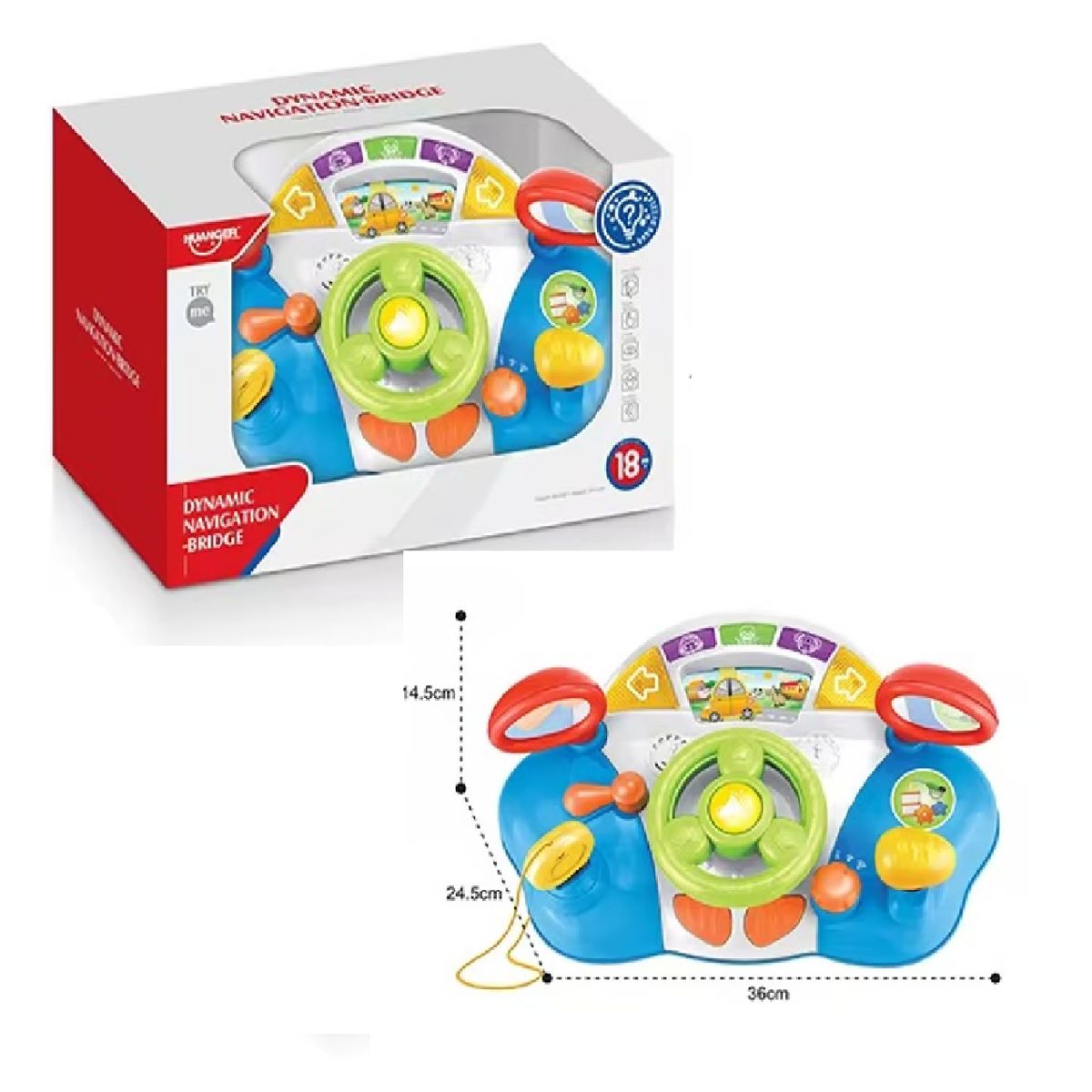 GENERICO - Volante Multifuncional con Timón incluye Luces y Sonidos