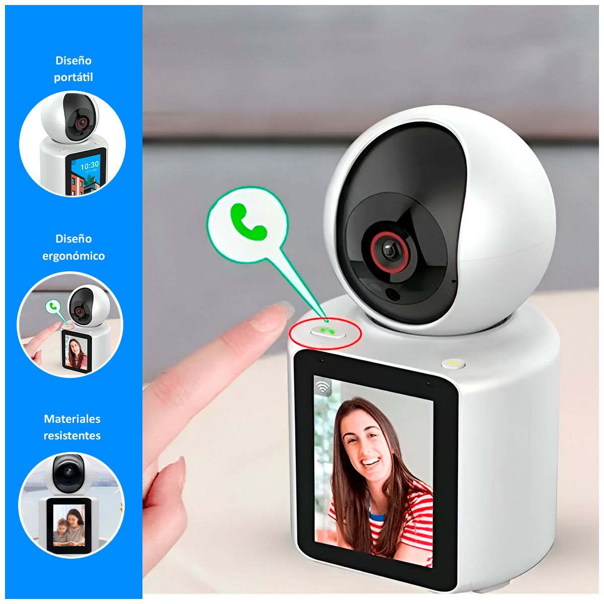 GENERICO - Cámara IP Wifi Inteligente 2 Vías Videollamada  Alarma y Pantalla ICP-C30