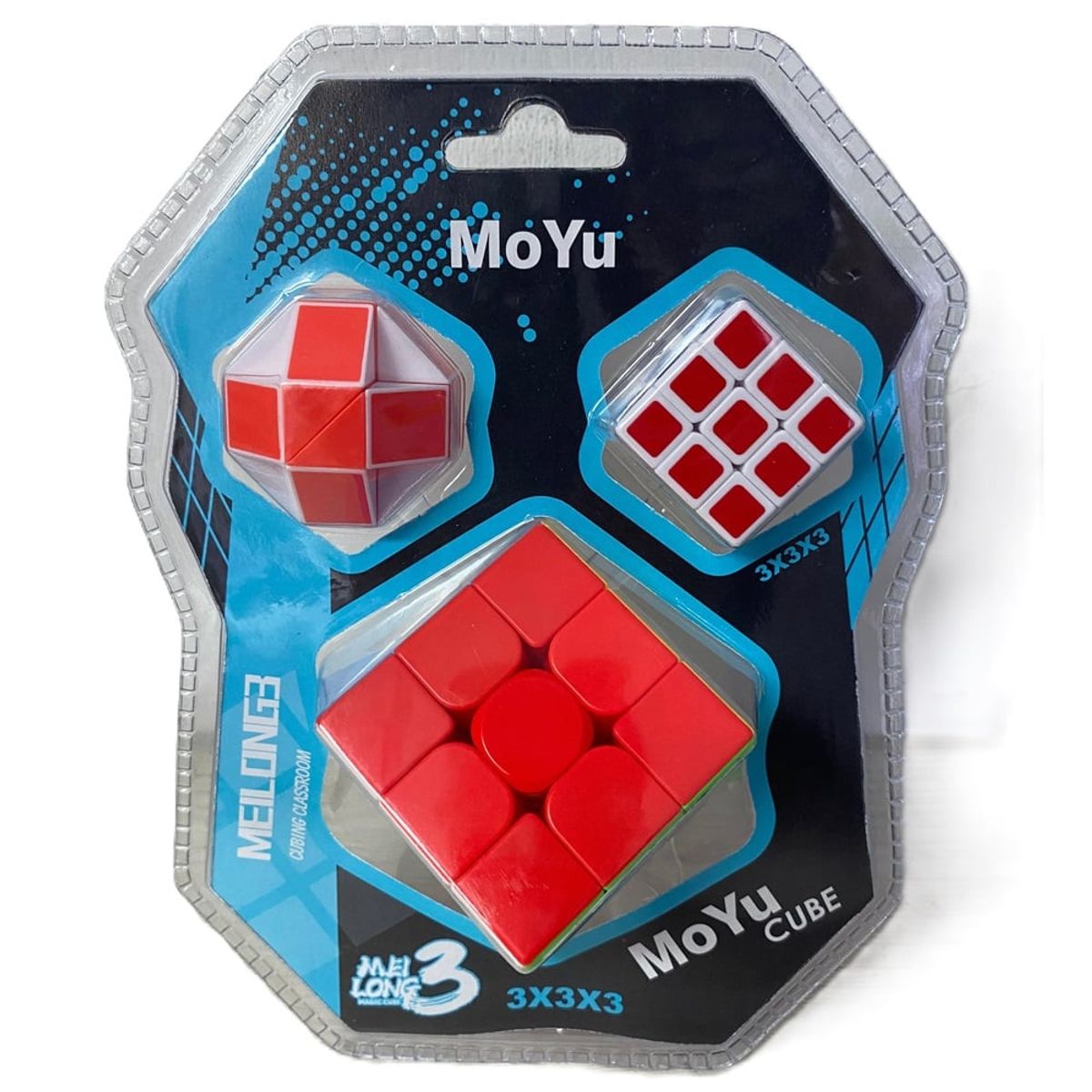 MOYU - Pack x3 Cubos de Rubik MoYu 3x3 + Serpiente de Rubik