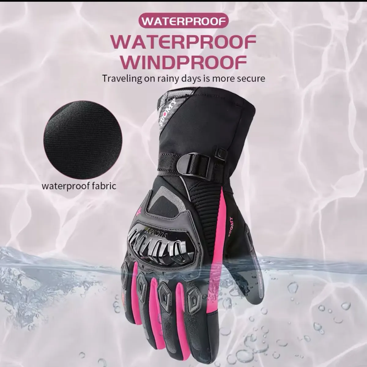 GENERICO - GUANTES SUOMY IMPERMEABLE ROSA XS