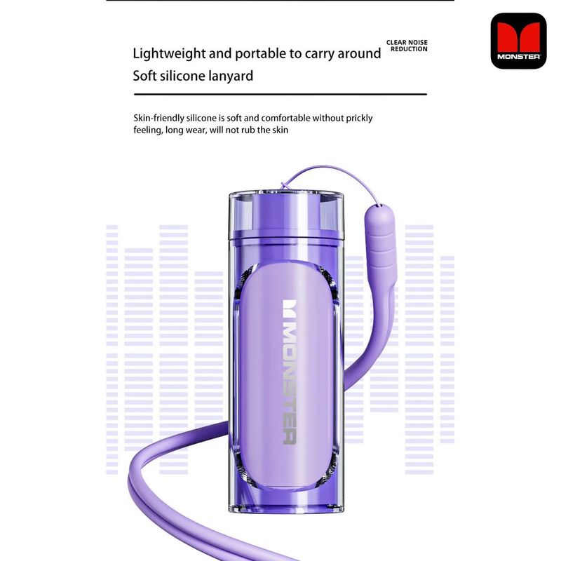 MONSTER - Audífonos inalámbricos Airmars XKT13 Bluetooth 5.3 Violeta