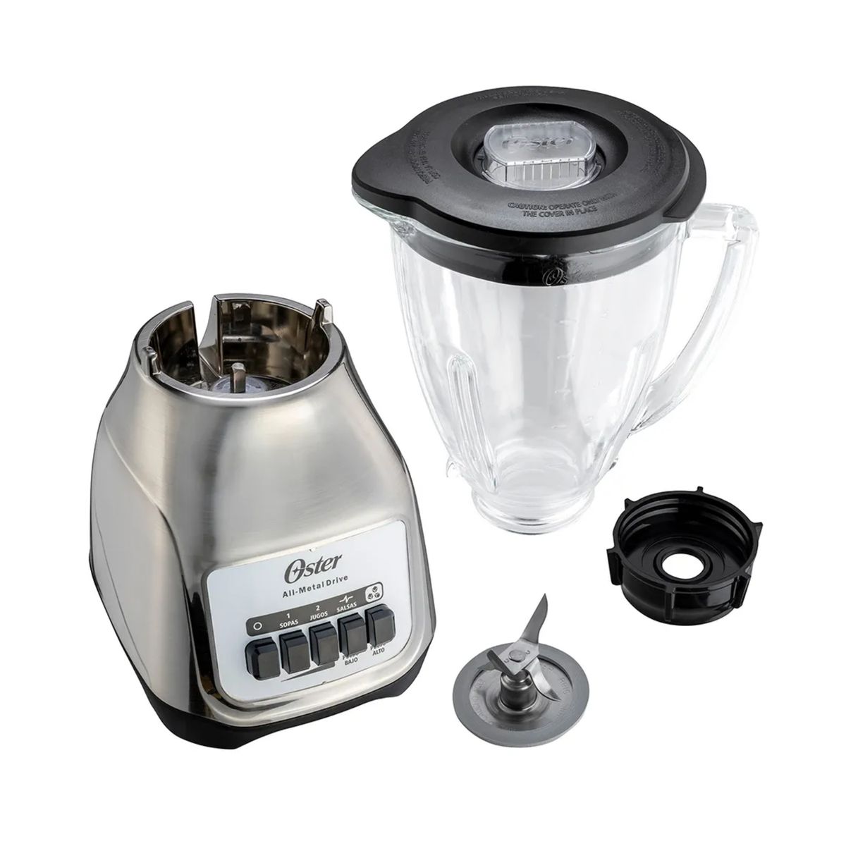 OSTER - Licuadora Oster de 1.5L con 2 velocidades Plateada Kaliman BLSTKAG NPB
