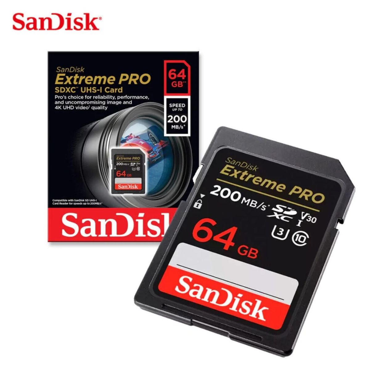 SANDISK - Memoria SD Sandisk Extreme Pro 64GB 200MBs