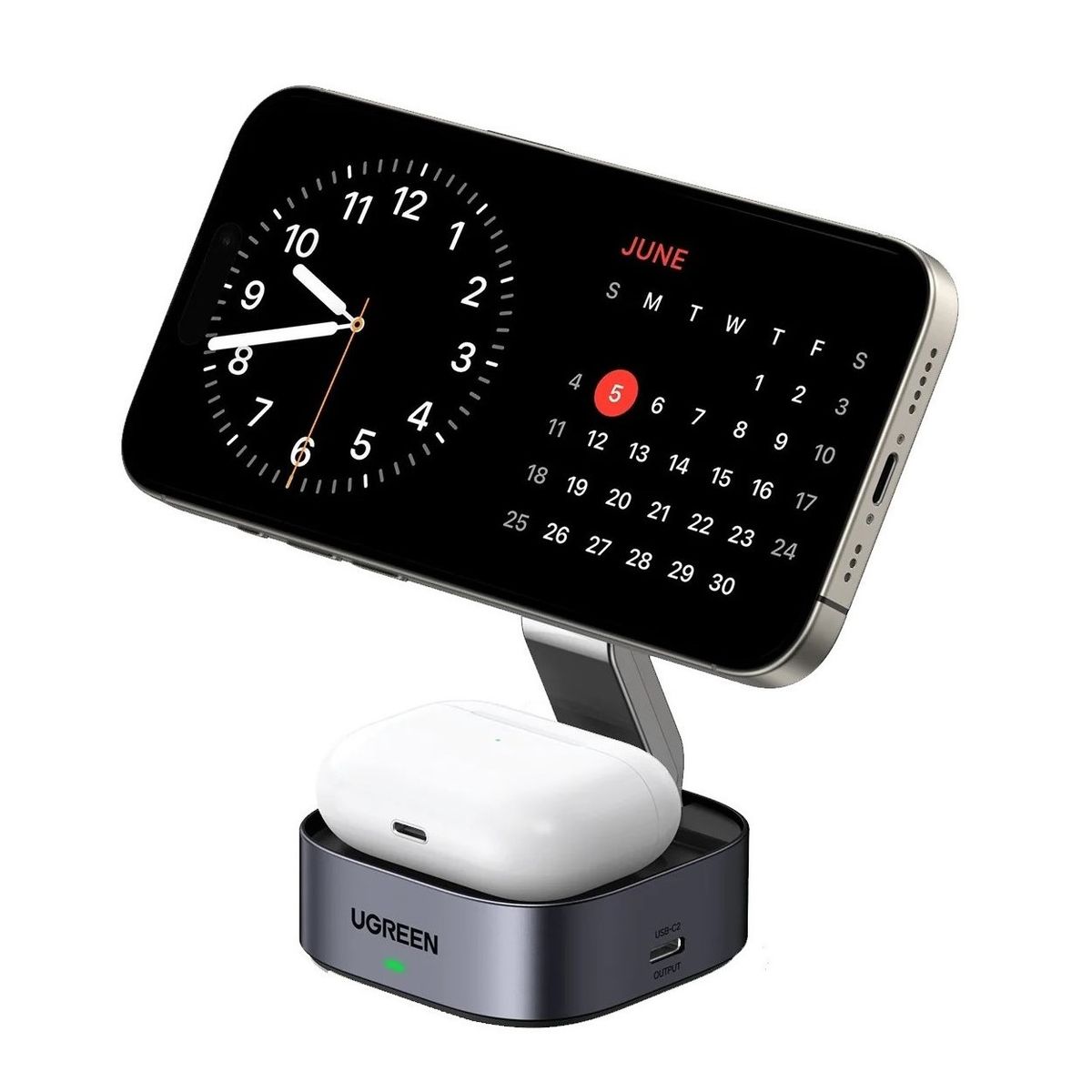 UGREEN - Cargador Inalámbrico Magnético Plegable 2 en 1 Ugreen W526 - 35278