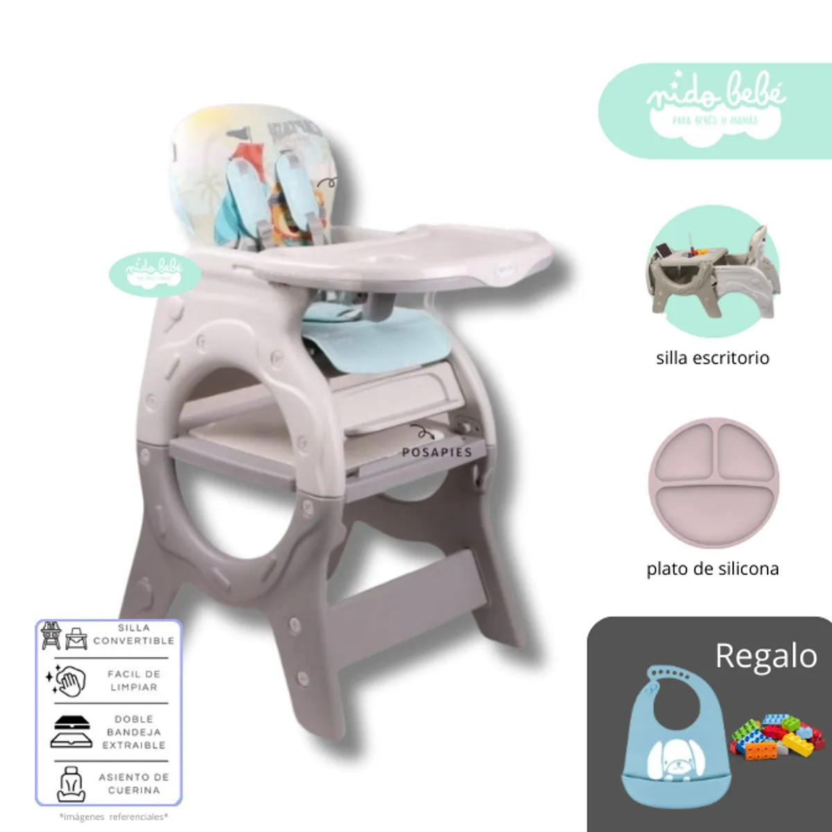 GENERICO - Silla De Comer convertible en Carpeta Donna Dark