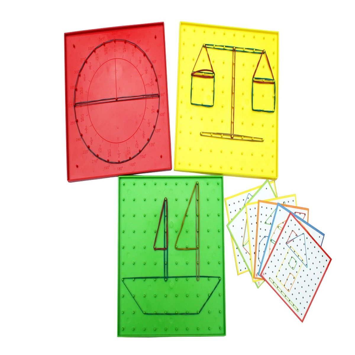 JENSA TOYS - Geoplanos con pines de plástico  y ligas de colores