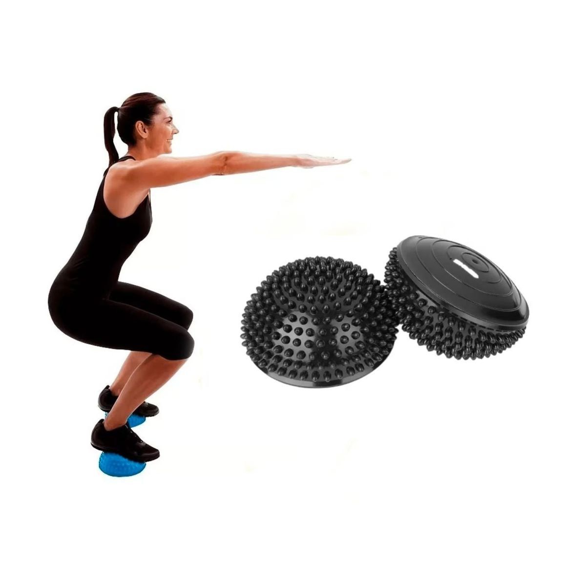 GENERICO - Mini Bosu Yoga Pilates Negro Unidad